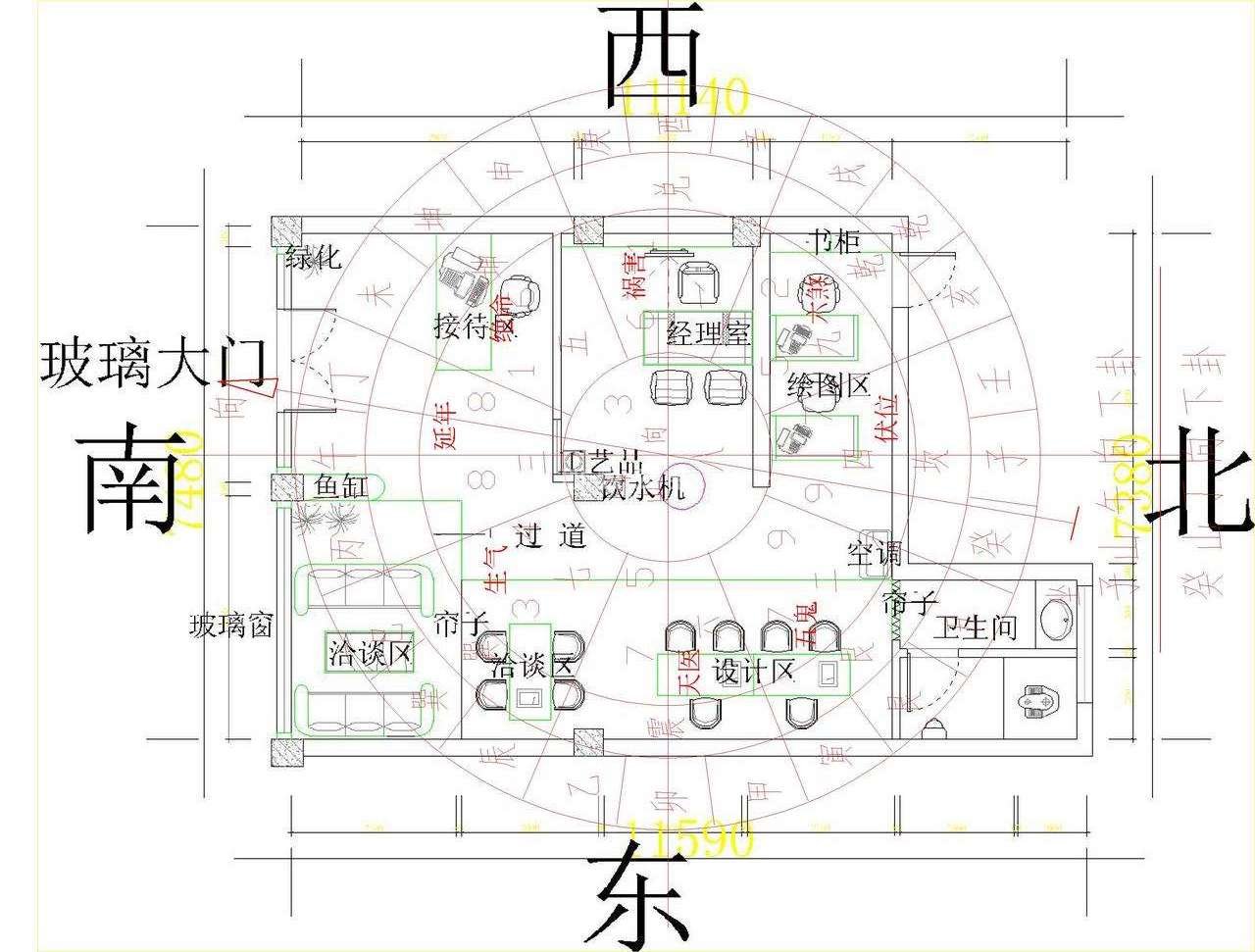 公司財務(wù)室財位風(fēng)水演示圖
